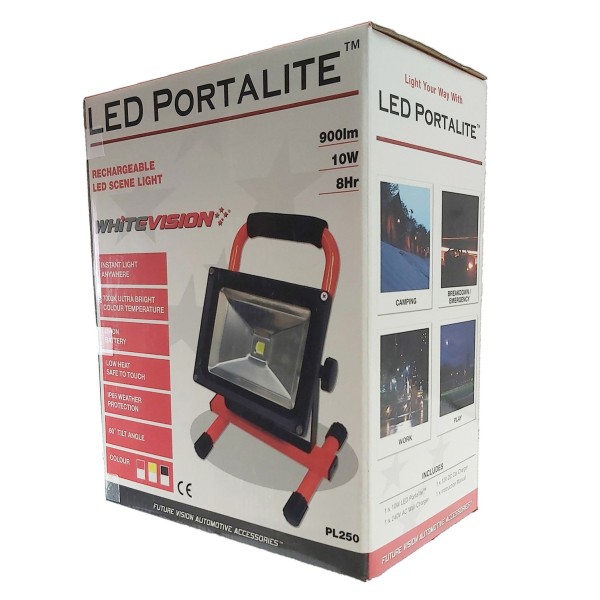 PL250 10W 900lm 8.8Ah Portalite Red - Full Colour Box - Image 2