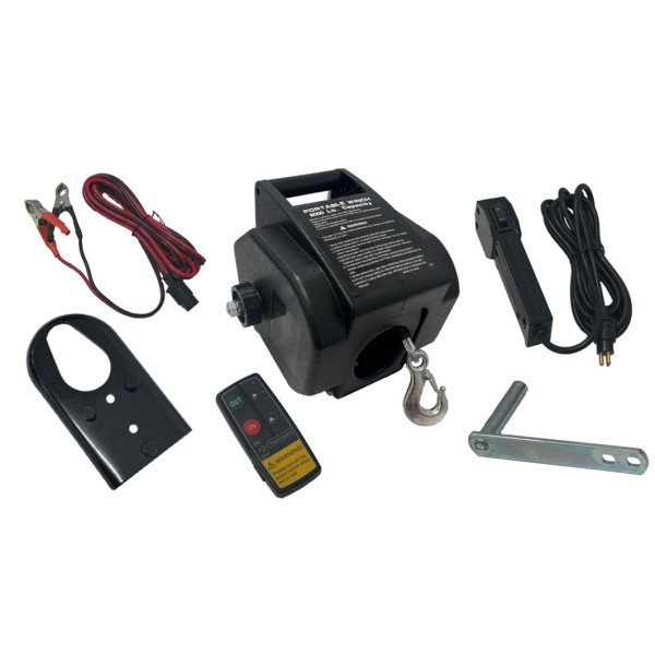 12V ELECTRIC BOAT  TRAILER WINCH c/w 4.8MM  ROPE & REMOTE - 900KG